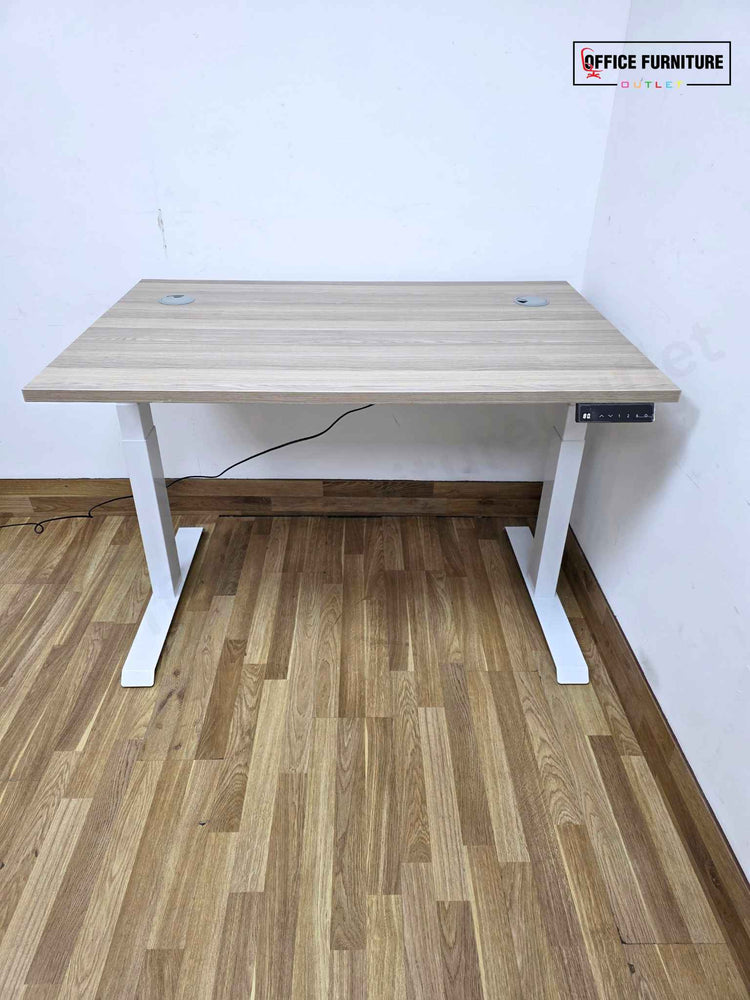 Electric Height Adjustable Desk 120x80cm – Light Grey Oak