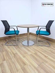 Antique Wood Round Meeting Table – 80cm (RT09)