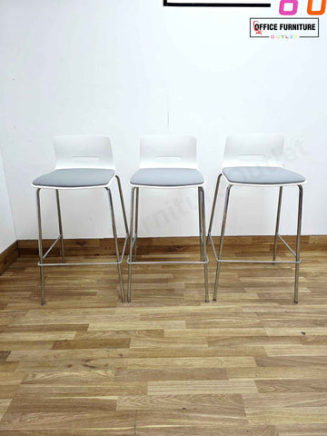 Allermuir White & Grey Bar Stool - Set of 3