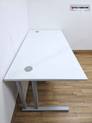 Brand New Straight White Office Desk with Under Desk Pedestal (160cm x 80cm)