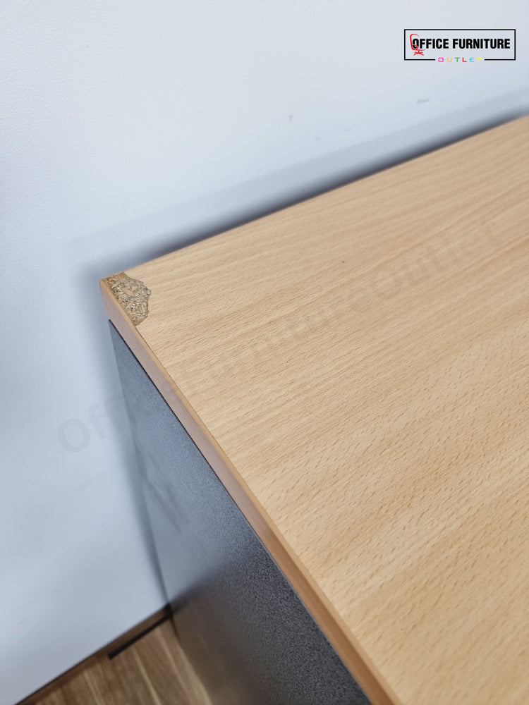 Four Drawer Filing Cabinet - Beech/Grey