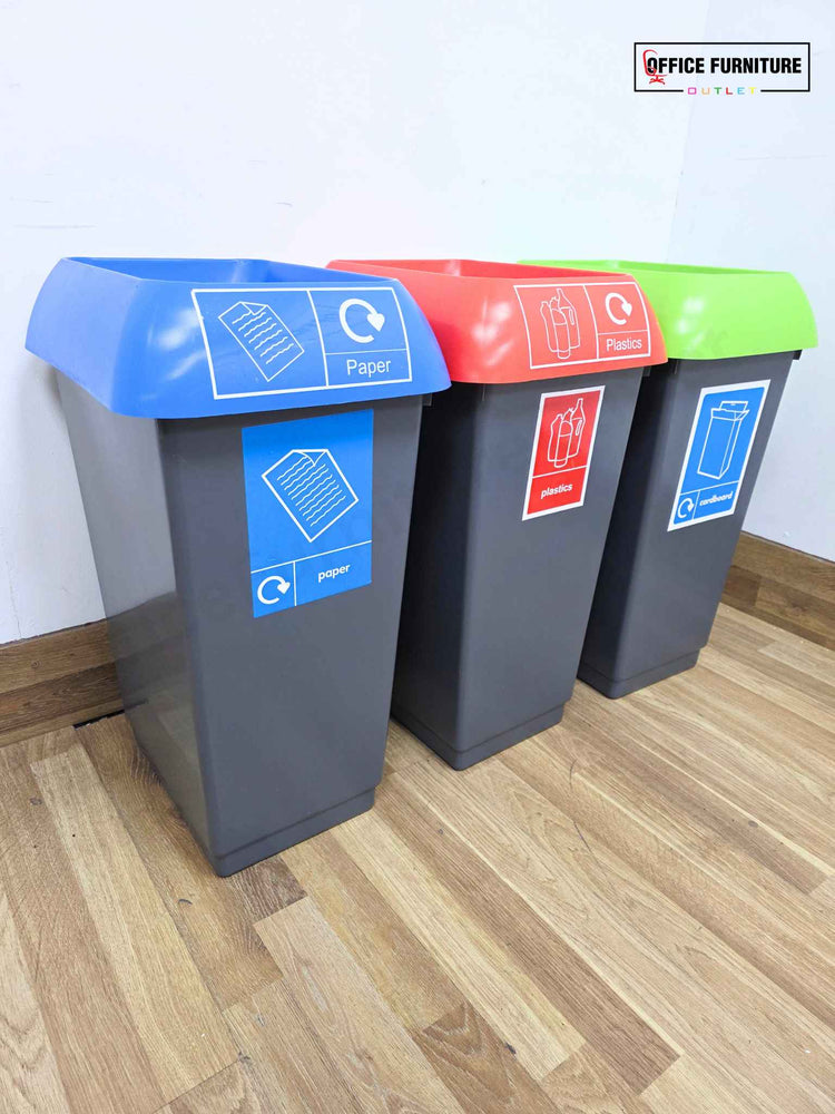 Set of 3 Office Waste Bins – 47L Each