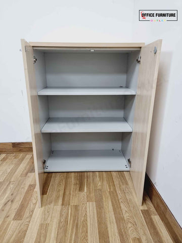 Maple Double Door Storage Cabinet - 2 Shelf
