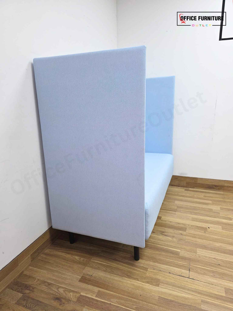 Modern High-Back Privacy Sofa – Light Blue