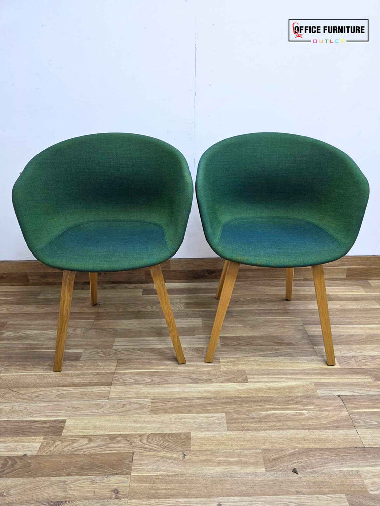 Set of 2 Dark Green Tub Chairs