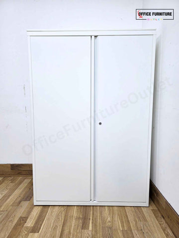 White Metal Mid-Height Office Storage Cabinet (ST65)