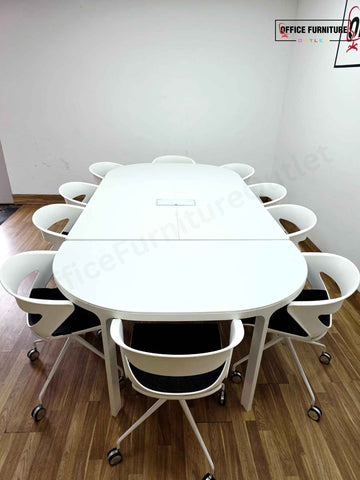 IKEA Bekant Meeting Table + 10 Kicca by Kastel Office Chairs – Complete Set