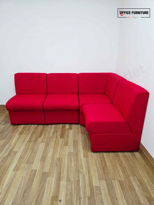 Red Modular Corner Sofa – 4-Piece Flexible Seating