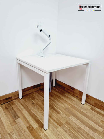 Compact Work Table With Attached Monitor Bracket (80cm X 80cm)