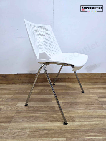 White Strike Stackable Plastic Chair by Paolo Scagnellato