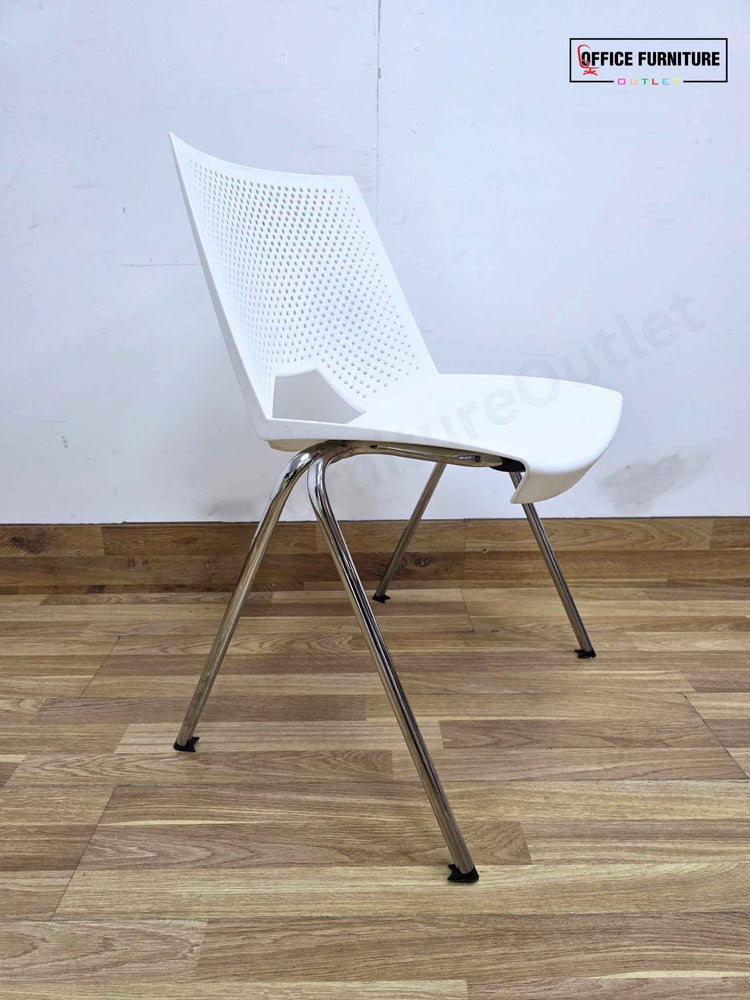 White Strike Stackable Plastic Chair by Paolo Scagnellato