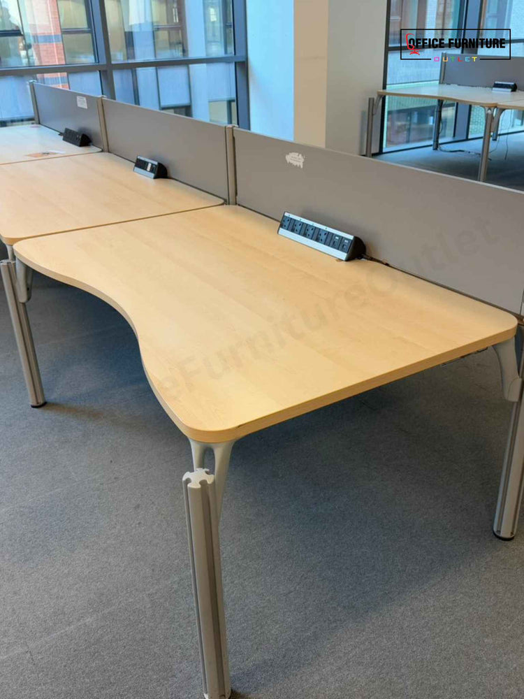 Workbench Privacy Panel Six-Person Bench Desk Workstation with Privacy Screens