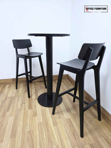 Frovi Scandi Bar Stools with Tall Black Round Table