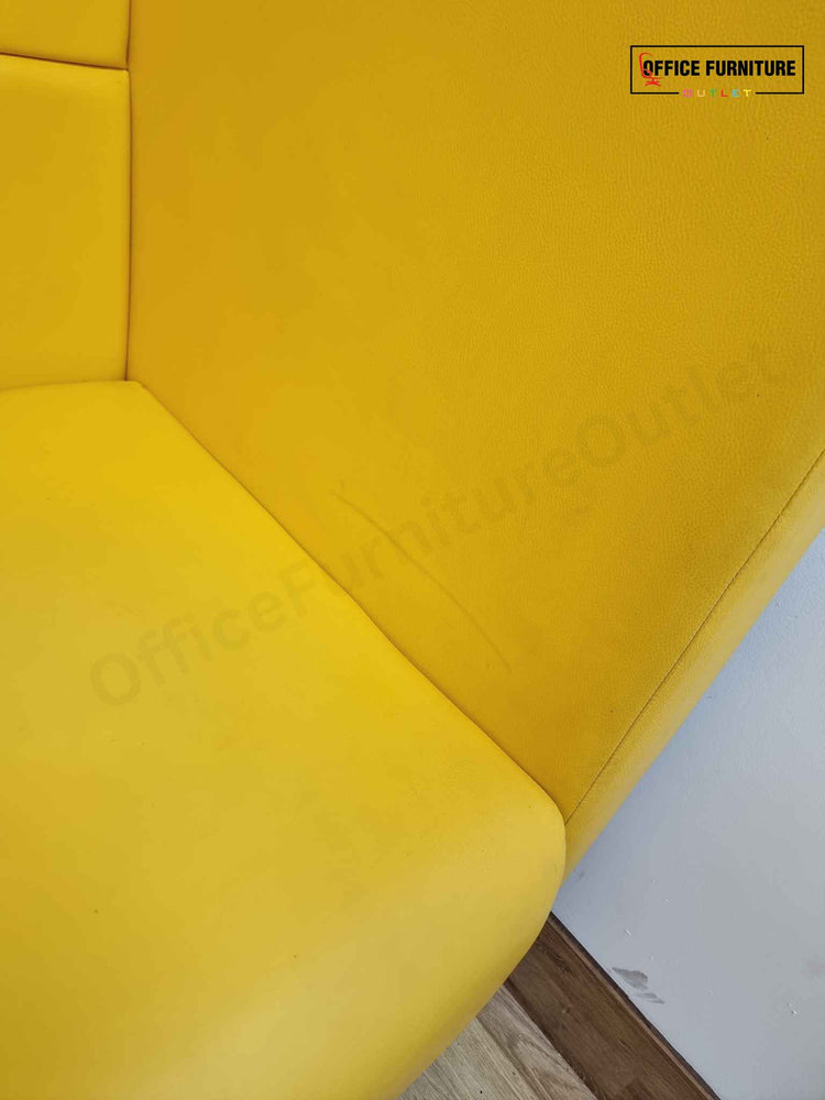 Bright Yellow Faux Leather Seating Booth – Set of 2