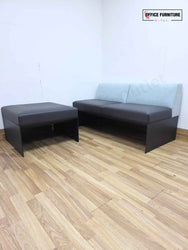 Brunner Designer 2 Seater Sofa & Pod Ottoman - Light Blue