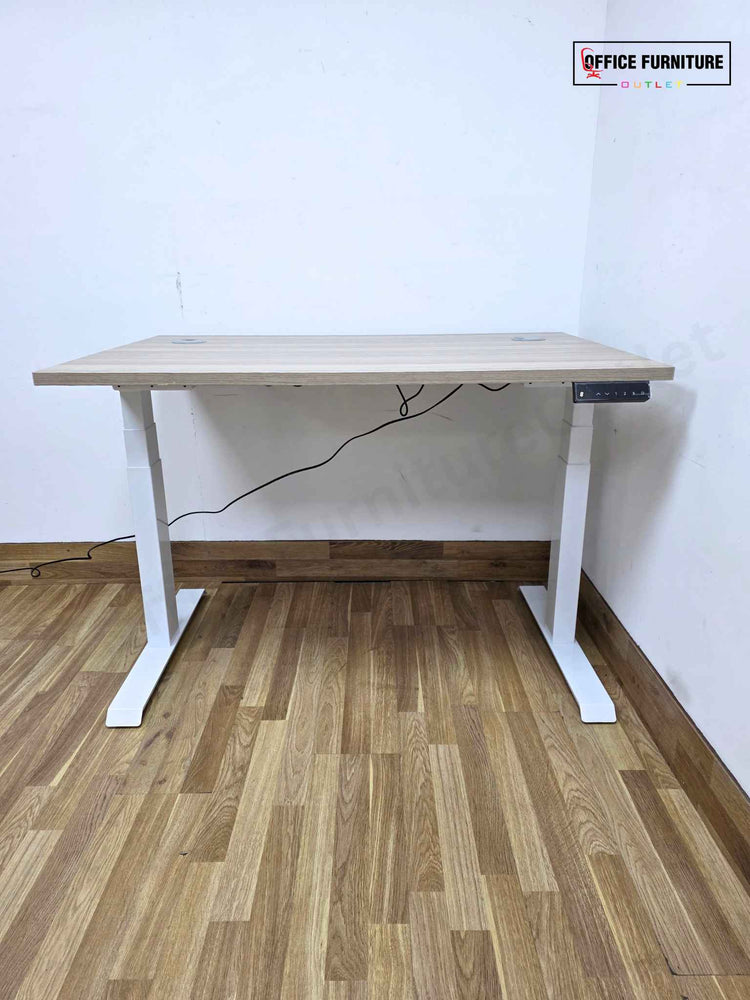 Electric Height Adjustable Desk 120x80cm – Light Grey Oak