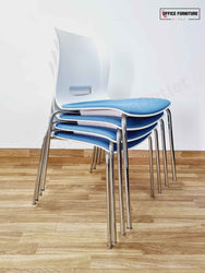 Round Canteen Table with Blue Allermuir Chairs