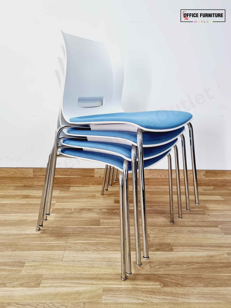 Round Canteen Table with Blue Allermuir Chairs