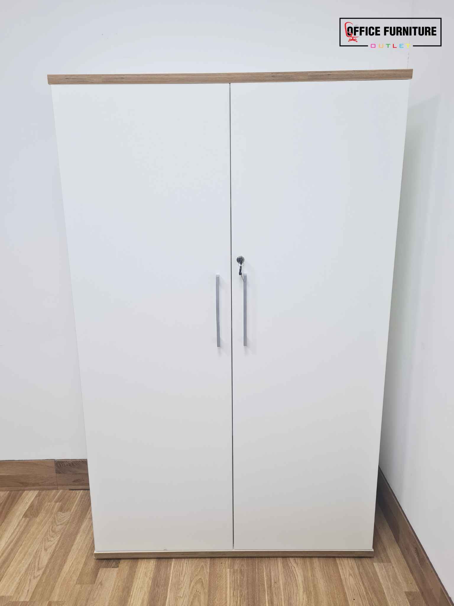 White Wooden Double Door Cabinet