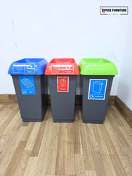 Set of 3 Office Waste Bins – 47L Each