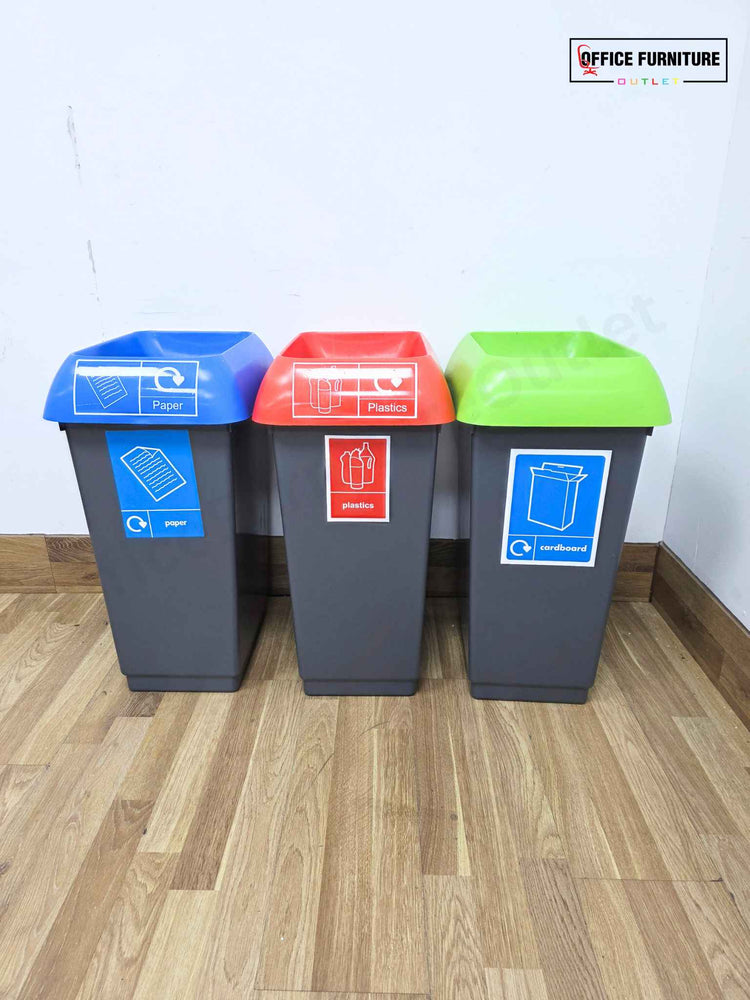 Set of 3 Office Waste Bins – 47L Each