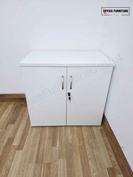 Low Level White Double Door Storage Cabinet (F)