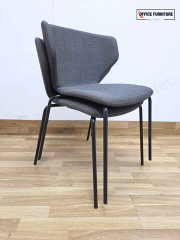 Modus Visitor Chairs – Set of 2 Grey Stackable Meeting & Reception Chairs