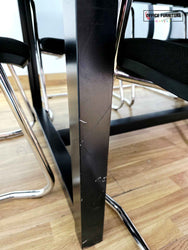 Ten Person Black Glass Boardroom Table with Narbutas Chairs