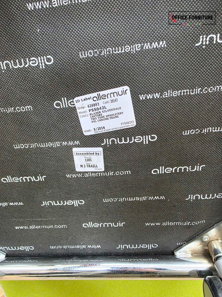 Allermuir Seating Set – Conic A630 Tub Chair & 2x Pause Mobile Low Stools (Green/Grey)