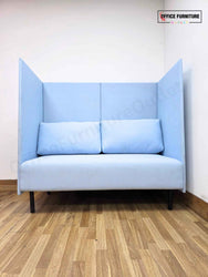 Modern High-Back Privacy Sofa – Light Blue