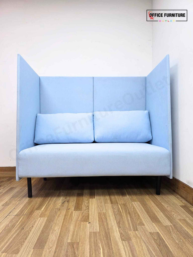 Modern High-Back Privacy Sofa – Light Blue