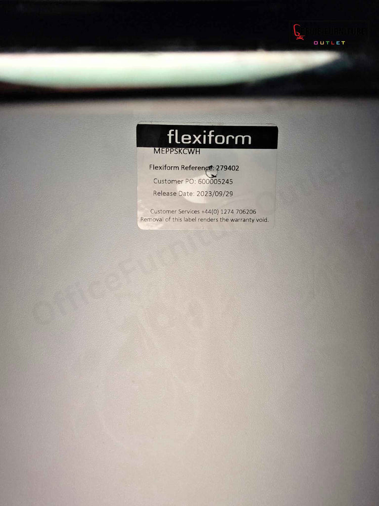 Flexiform Canteen Furniture Set – Round White Table with 4 White Plastic Stacking Chairs