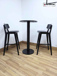Frovi Scandi Bar Stools with Tall Black Round Table