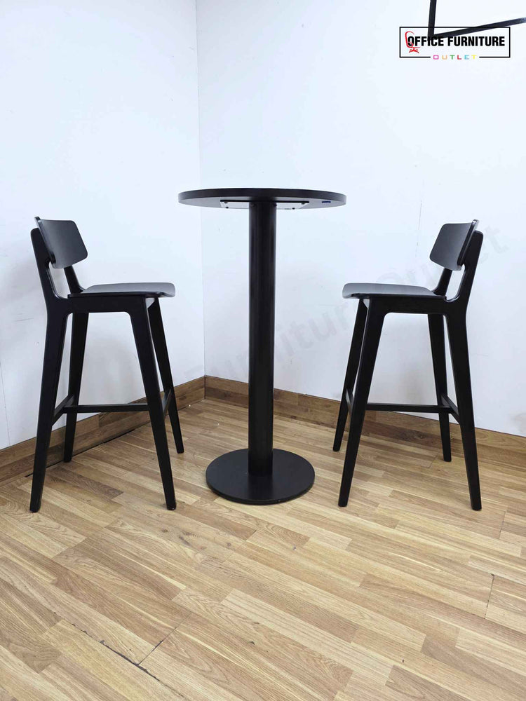 Frovi Scandi Bar Stools with Tall Black Round Table