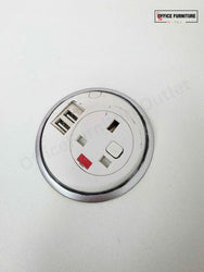 White Round Meeting Table with Integrated Power Port (RT01)