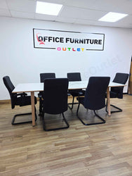 Steelcase Boardroom Table with Six Pledge Chairs