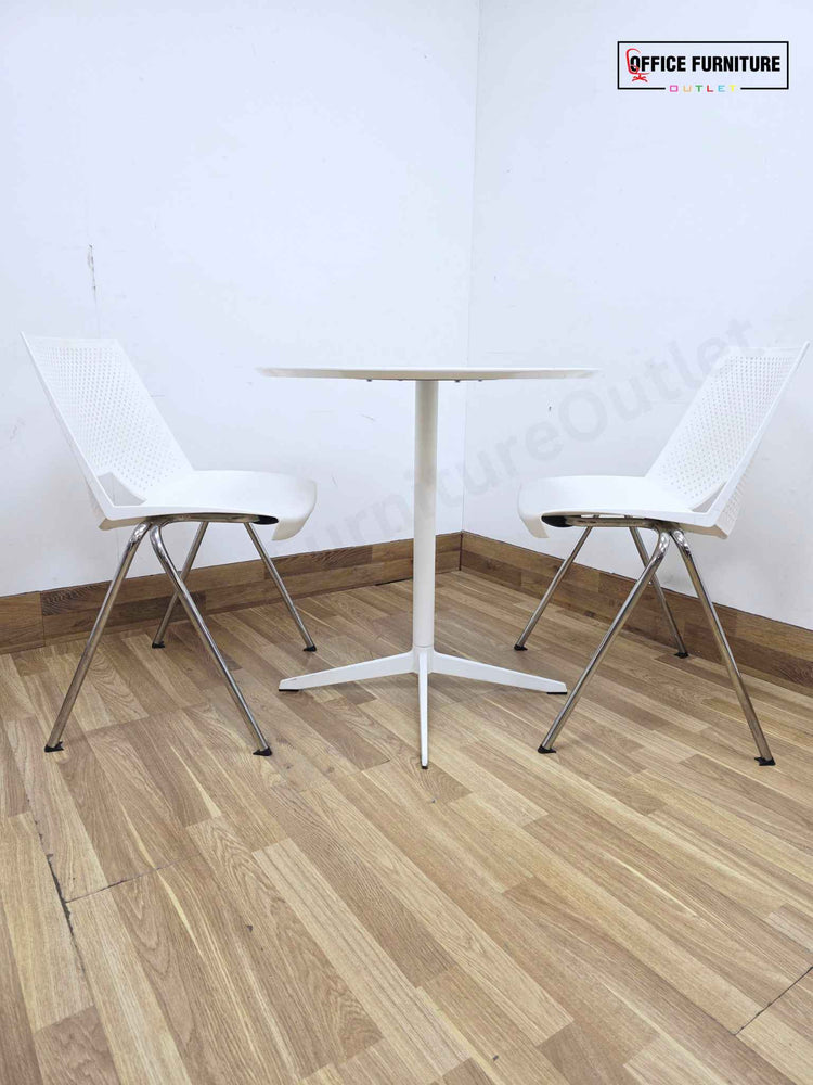 White Round Meeting Table – 70cm (RT06)