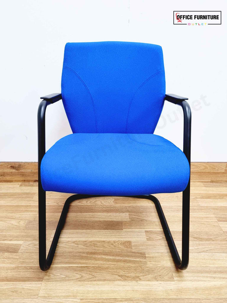 Set of 2 Blue Visitor Chairs By DS Ergonomics