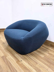 Allermuir Jinx Single Seat Lounge Chair – Dark Blue Lounge Chair with Side Table