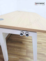 Light Oak Office Desk & Pedestal (160cm x 80cm)