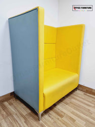 Bright Yellow Faux Leather Seating Booth – Set of 2