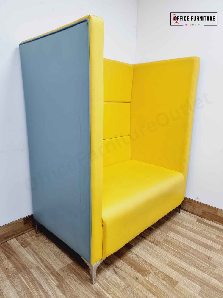 Bright Yellow Faux Leather Seating Booth – Set of 2