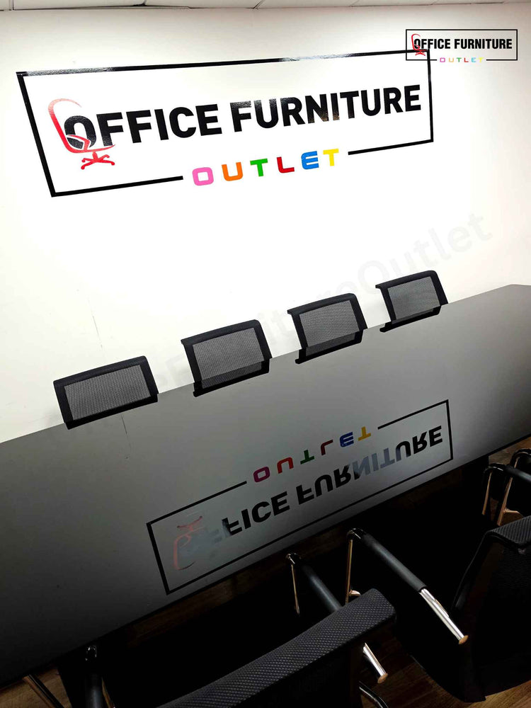 Ten Person Black Glass Boardroom Table with Narbutas Chairs