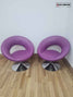 Set Of Two Faux Leather Purple Chairs (Pairs)