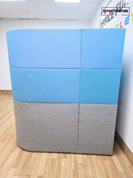 Gresham 2 Person Upholstered Study Booth Cubicle with Acoustic Privacy Panels