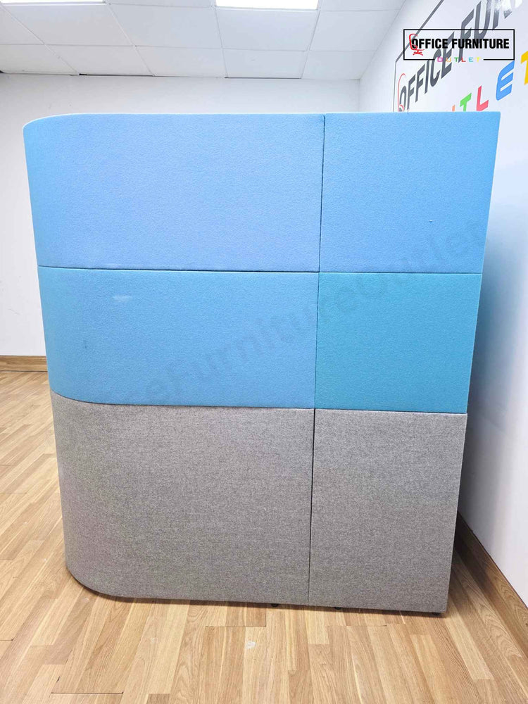 Gresham 2 Person Upholstered Study Booth Cubicle with Acoustic Privacy Panels