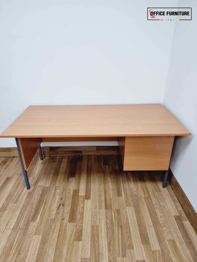 Brand New Beech Desk With Attached Pedestal (150cm X 75cm)