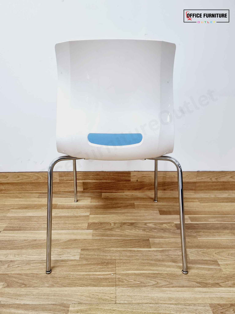 Round Canteen Table with Blue Allermuir Chairs