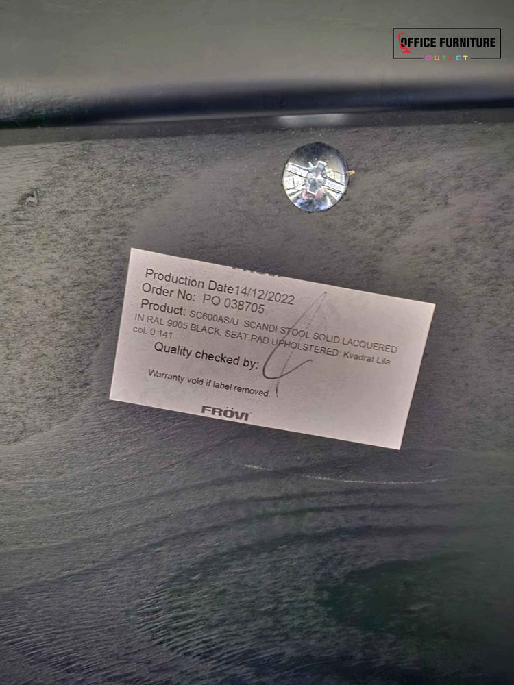 Frovi Scandi High Stool – Black Frame with Grey Upholstered Seat (Set of 10)