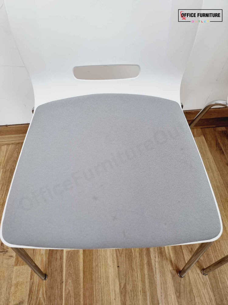 Round Canteen Table with Blue/Grey Allermuir Chairs